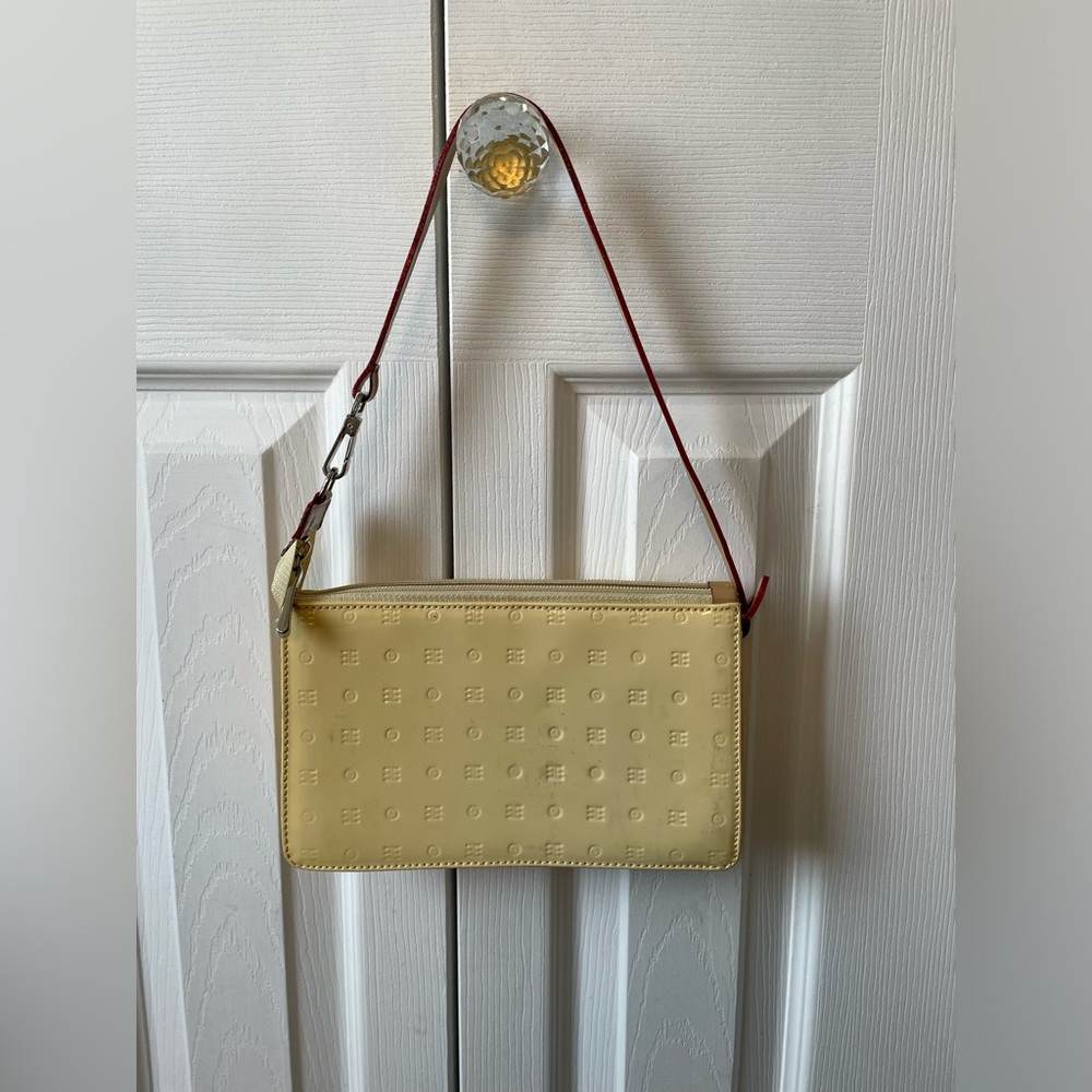 Arcadia patent leather pochette in yellow - Made in Italy